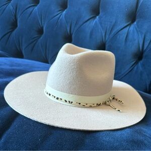 Wyeth Women Heather Felted 100% Australian Wool Stiff Brim Hat Beige OS